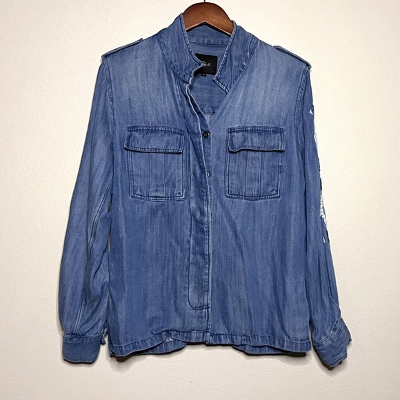 Rails Embroidered Smith Denim Shacket - Picture 6 of 10